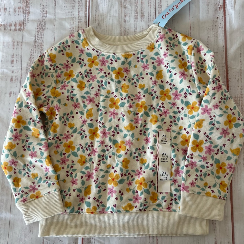 Cat and Jack Graphic pullover sweatshirt floral - Picture 2 of 4